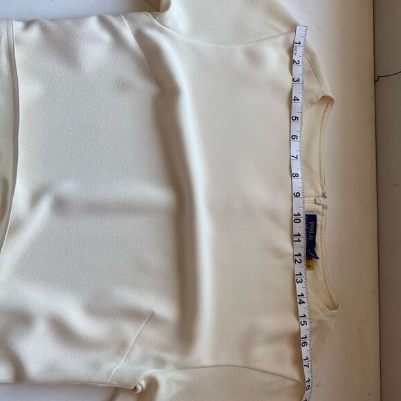 NWT Polo Ralph Lauren Midi Dress Cream White Faux Wrap Women 4 Classy Designer - Picture 13 of 17